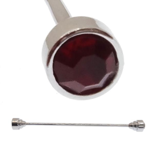 全6色 レッド 5mm カラーストーン ピンホールシャツ用 カラーバー カラーピン