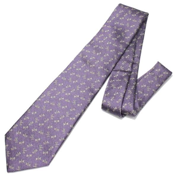 ネクタイ 富士桜工房 桔梗鼠 蜻蛉とんぼ 日本製 シルク ジャカード 和風 メンズ ブランド プレゼ...