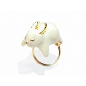 ★ ゆうメール 送料無料 ★『 ウサギの抱きつき リング 』【 KAZA カザ 】ウサギ うさぎ 兎 ラビット 指輪 アクセサリー 個性的 ユニーク