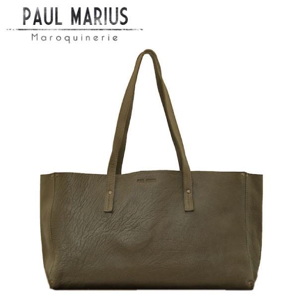 SALE レザー トート バッグ EFF-48M カーキ グリーン / 本革 PAUL MARIUS...