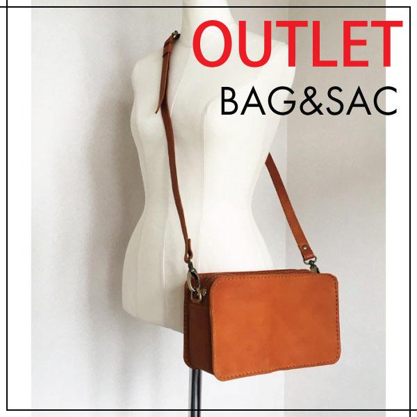 B品アウトレット返品交換不可　ファスナー開閉 横型 ナチュラル レザー ショルダーバッグ　KL-NI...