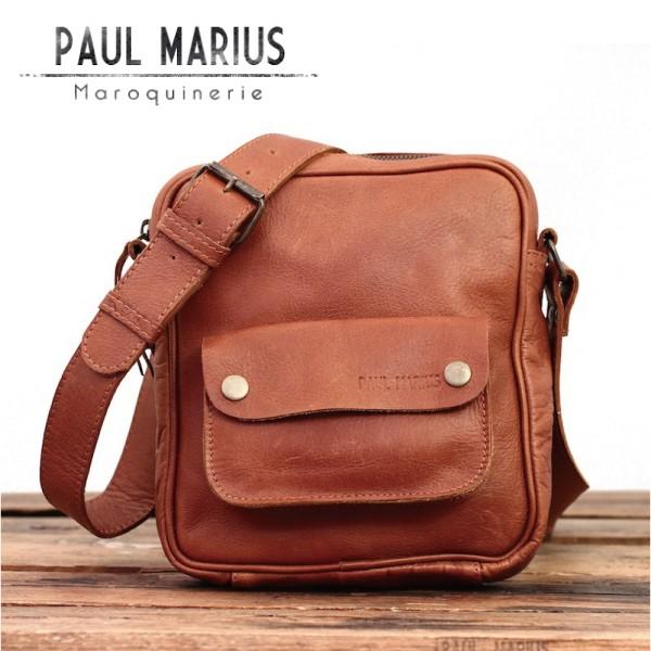 SALE スモール レザー ショルダーバッグ   サンマルク SAI-20 ブラウン / PAUL ...