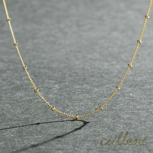 ネックレス K18 18金 18k ゴールド チェーン 60cm レディース　 ステーション ロングネックレス K18 humming chain 60｜cullent