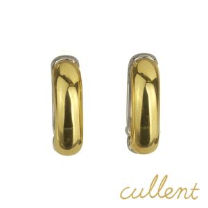 ピアリング 正規品 フープ 18金  18k ノンホールピアス ノンホール イヤリング K18 K14WG コンビ フープイヤリング smooth｜cullent