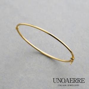 イタリアンジュエリー ウノアエレ 18金 18k ゴールド ブレスレット 地金 K18 バングル ウノアエレ UNOAERRE ミラー｜cullent