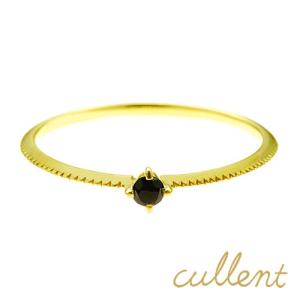 リング K18 18金 18k  ダイヤモンド レディース　 K18ブラックダイヤモンドリング refined black｜cullent