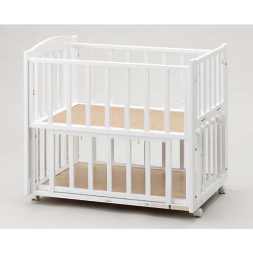 ベビーベッド国産 ビーサイドミニ ホワイト 収納棚付 b-side mini