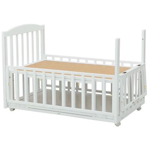 ベビーベッド 国産 ビーサイドデラックス ホワイト 収納棚付 b-side DX