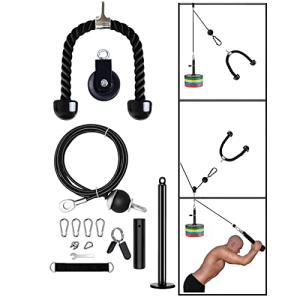 ケーブルマシン プーリー ラットプルダウン 自宅 OVTSPO DIY アップグレード ケーブル滑車アタッチメント ジムの LAT プルダウン 上腕二