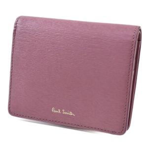新品 ポールスミス 二つ折り コンパクト レザー　財布　ピンク　24BW412 新品 ポールスミス 二つ折り コンパクト レザー 財布 ピンク