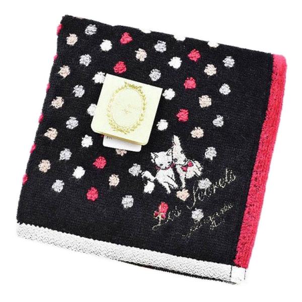 ラデュレ タオルハンカチ ハンカチ 1枚 レディース ブランド 黒 ブラック ドット ねこ 猫  い...