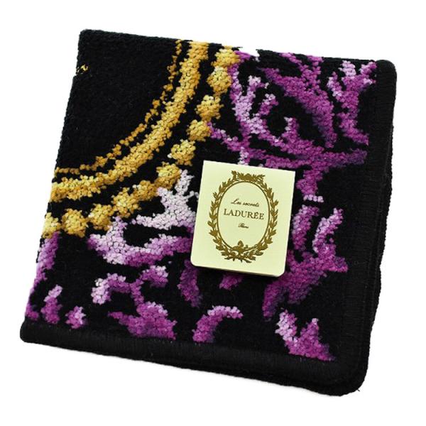 ラデュレ ミニ タオルハンカチ 1枚 レディース ブランド シュニール織 ブラック 女性 婦人 ハン...