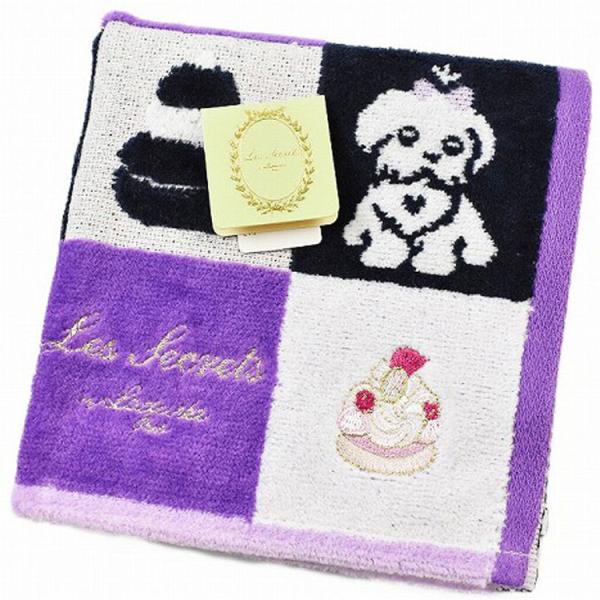 ラデュレ タオルハンカチ ハンカチ 1枚 レディース ブランド パープル スイーツ 刺繍 女性 婦人...