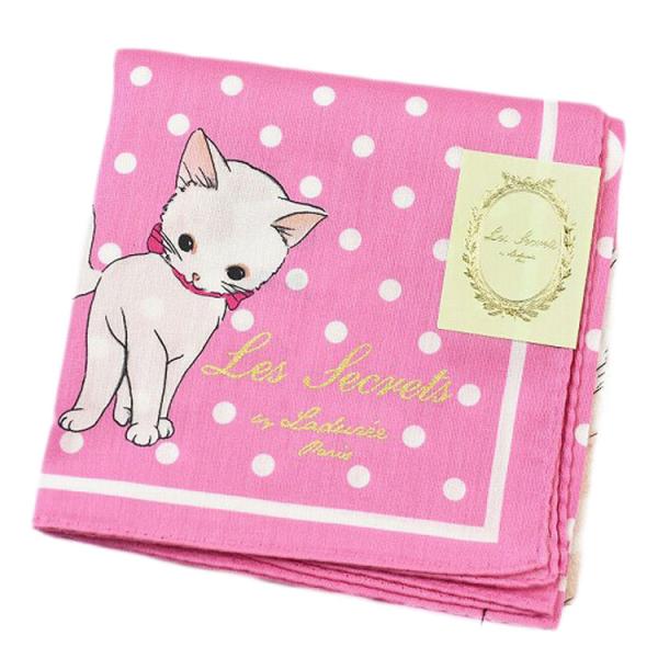 ラデュレ ハンカチ 1枚 レディース ブランド キャット ネコ ドッグ いぬ ピンク ドット 女性 ...