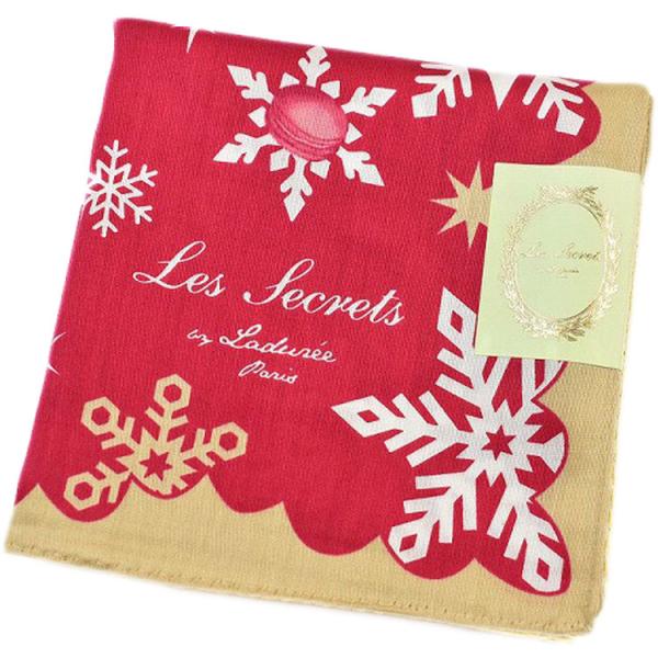 ラデュレ ハンカチ 1枚 レディース ブランド パウダー レッド  ゴールド スノークリスタル プリ...