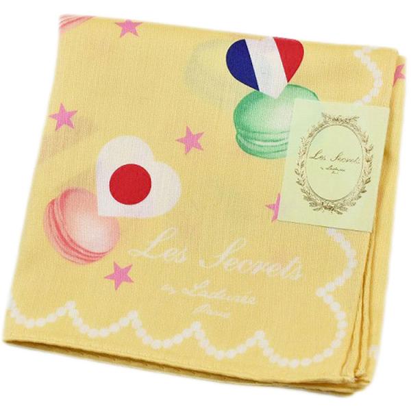 ラデュレ ハンカチ 1枚 レディース ブランド イエロー マカロン ＆ ハート 国旗 デザイン ロゴ...