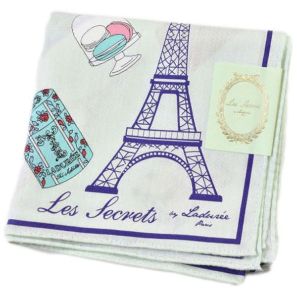 ラデュレ ハンカチ 1枚 レディース ブランド ミントグリーン エッフェル塔 マカロン ギフト BO...