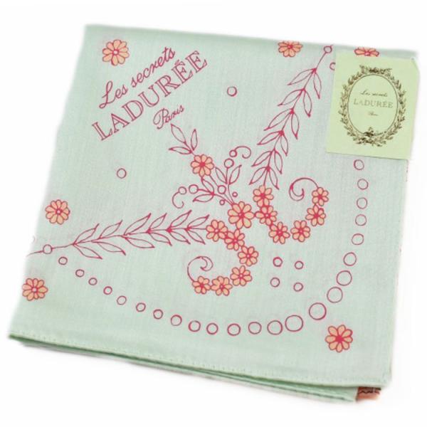 大判 ハンカチ レディース ラデュレ 1枚 ライトグリーン フラワー マカロン スカート プレゼント...
