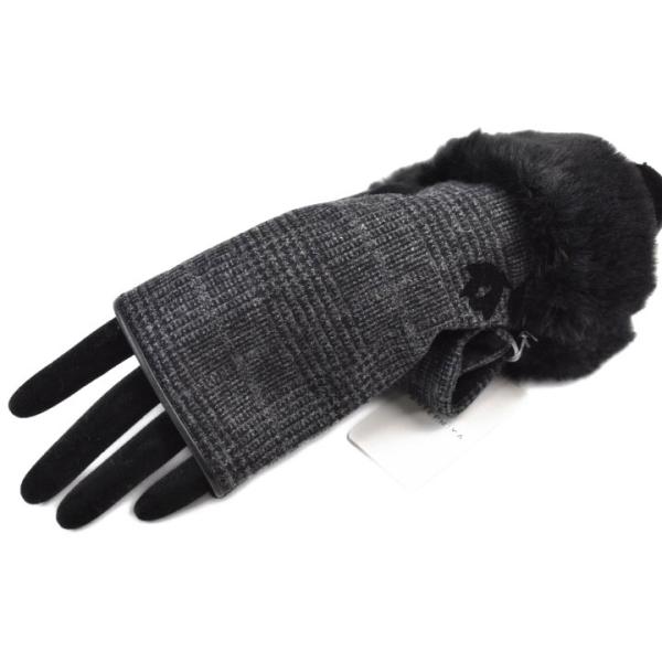 手袋 レディース 指なし アンテプリマ ブランド ANTEPRIMA ウール カシミヤ混 グレンチェ...