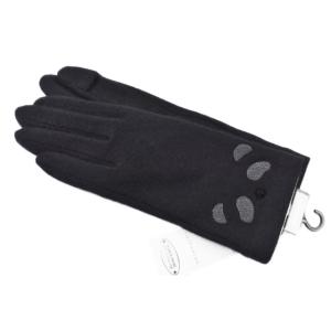 手袋 アンテプリマ レディース ウール カシミヤ混 アニマル パンダ デザイン スマホ対応 黒 21...