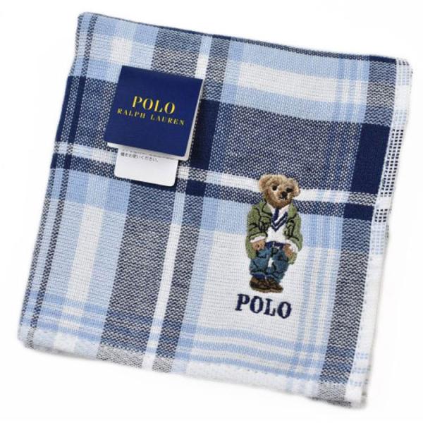 ハンカチ メンズ ポロ ラルフローレン タオルハンカチ ホワイト ネイビー ブルー チェック ポロベ...