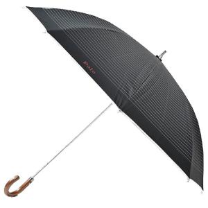 美品　ポロラルフローレン　ボーダーブラック　晴雨兼用　ジャンプ式長傘　一本傘 POLO RALPH LAUREN ポロ ラルフローレン 日傘 傘 レディース