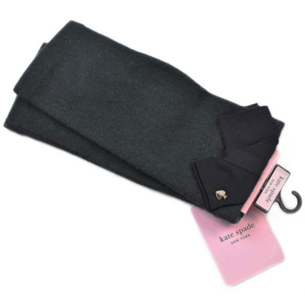 手袋 ケイトスペード ニューヨーク レディース 指なし ウール カシミヤ 混 リボン ダーク グリー...