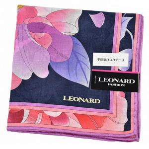 LEONARD（レオナール） 大判 ハンカチ レディース 1枚 ブランド シルク