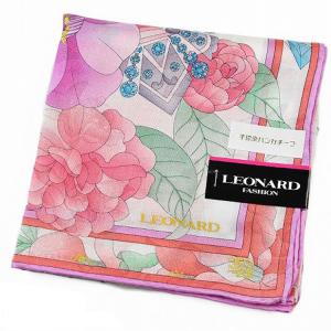 LEONARD（レオナール） 大判 ハンカチ レディース 1枚 ブランド シルク