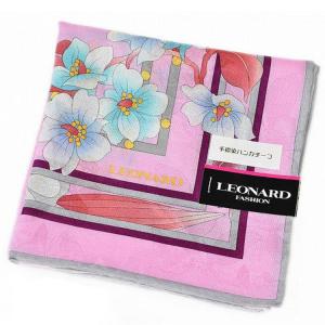 LEONARD（レオナール） 大判 ハンカチ レディース 1枚 ブランド シルク