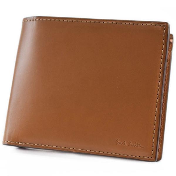 ポールスミス 二つ折り 財布 メンズ 本革 レザー ハイブランド オールドレザー2 専用箱付 キャメ...