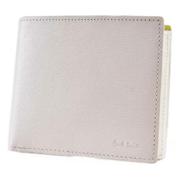 財布 メンズ 二つ折り ポールスミス ブランド クラシックエンボス フラップ 専用箱付 ライト ベー...