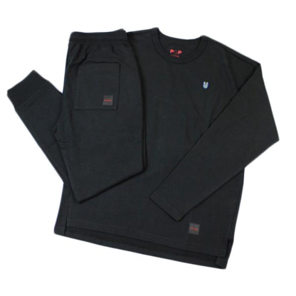 ルームウェア 部屋着 メンズ ポールスミス POP 薄手 上下 セット POP BUNNY 黒 ブラ...