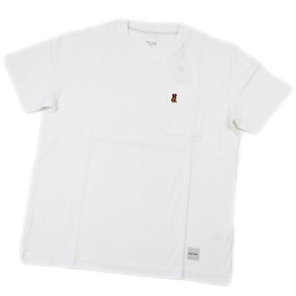 Tシャツ メンズ ポールスミス 半袖 カットソー ルームウエア クルーネック Dog 犬 ドッグ 刺...