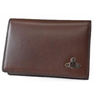 ヴィヴィアン ウエストウッド カードケース 名刺入れ メンズ ブランド Vivienne Westwood スマート フラップ 専用箱付 茶 ブラウン VWK824 訳あり
