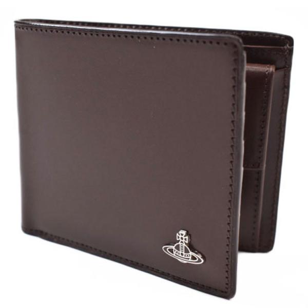 ヴィヴィアン ウエストウッド 二つ折り 財布 メンズ スマート フラップ 専用箱付 茶 ブラウン 男...