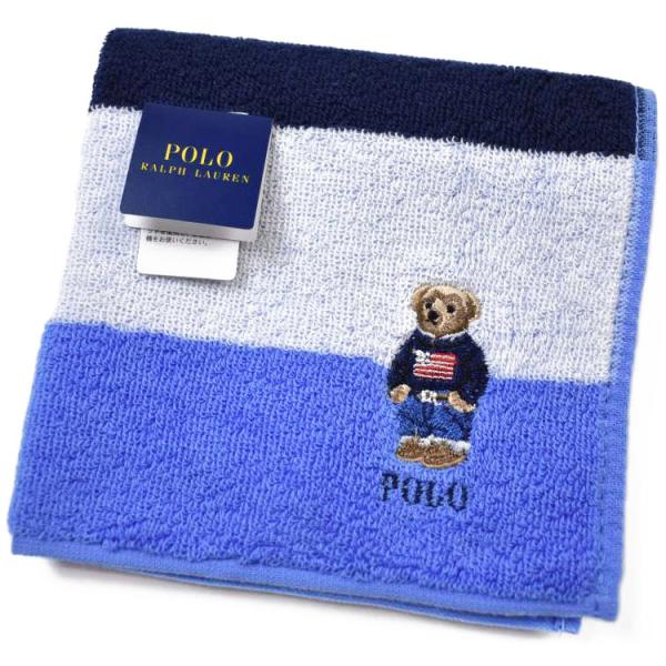 タオルハンカチ 1枚 ポロ ラルフローレン メンズ ポロベア ベア ブランド ブルー ホワイト ネイ...