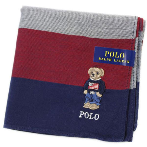 ハンカチ 1枚 ポロ ラルフローレン メンズ ポロベア ベア くま 綿 ブランド ネイビー レッド ...