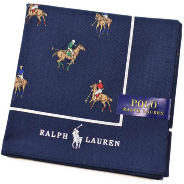 ハンカチ 1枚 ポロ ラルフローレン メンズ 綿 ブランド ハイブランド 紺 ネイビー ポロプレイヤ...