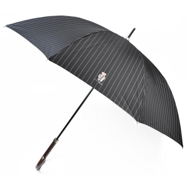 ポロ ラルフローレン 雨傘 長傘 メンズ ストライプ ポロベア プリント 65cm 黒 ブラック 男...