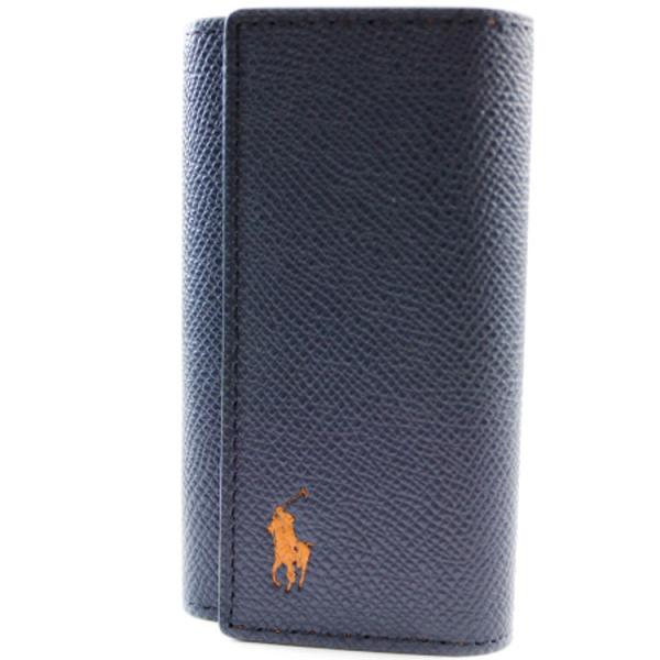 ポロ ラルフローレン キーケース メンズ コントラストレザー With カラーポニー ロゴ 4連 フ...