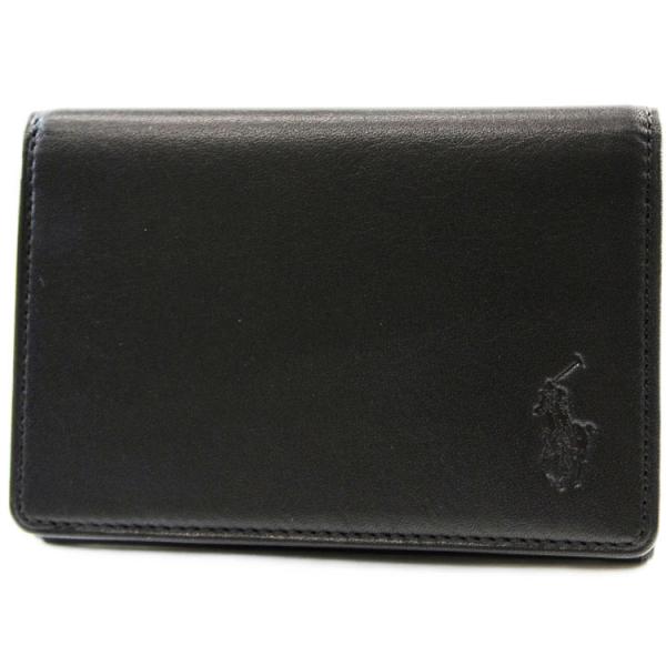 ポロ ラルフローレン カードケース 名刺入れ メンズ ブランド カーフレザー ロゴ エンボス フラッ...