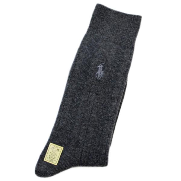 ポロ ラルフローレン 靴下 1足 メンズ ブランド カシミア混 クルー ソックス 25-26cm チ...