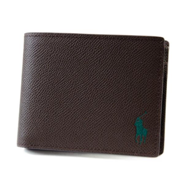ポロ ラルフローレン 二つ折り財布 二つ折り 財布 メンズ ブランド コントラスト レザー 箱無 濃...