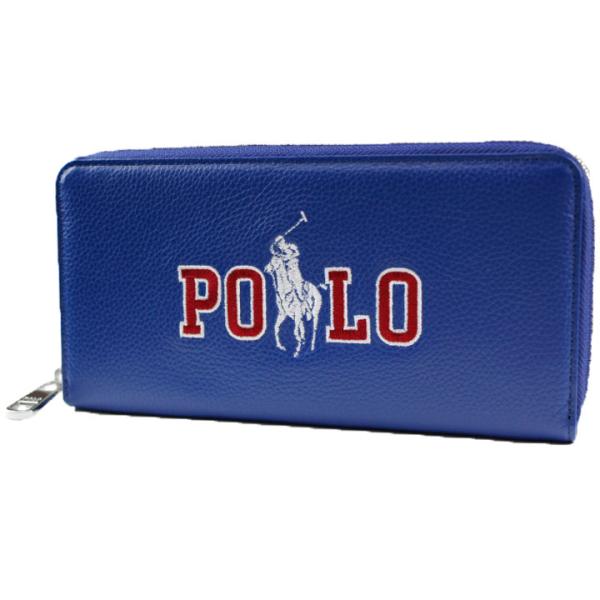 長財布 財布 メンズ ポロ ラルフローレン ラウンドファスナー エンブロイダリー ポロ ロゴ 刺繍 ...