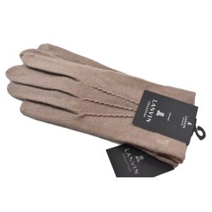 手袋 メンズ ランバン コレクション ブランド カシミヤ 100％ ステッチ ベージュ 23〜24c...