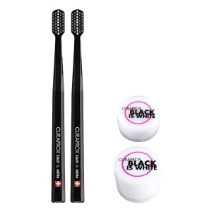 クラプロックス歯ブラシ ブラックisホワイト（黒×黒）2本セット+