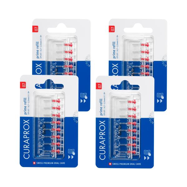 クラプロックス　歯間ブラシ　CPSプライムスタート　CPS 07 （レッド）リフィル8本×4個