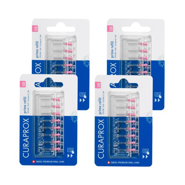 クラプロックス　歯間ブラシ　CPSプライムスタート　CPS 08 （ピンク）リフィル8本×4個