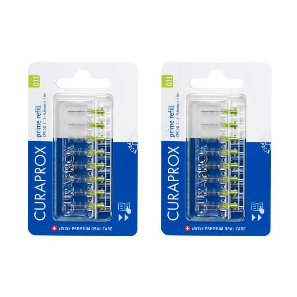 クラプロックス　歯間ブラシ　CPSプライムスタート　CPS 011 （グリーン）リフィル8本×2個